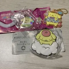 サンリオ　ポムポムプリン　めじるしアクセサリー　ラバーチャーム　キーホルダー