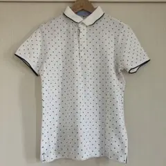 【ユニクロ】ドット柄 ポロシャツ ホワイト