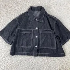 SHEIN シーイン ショート丈半袖デニムジャケット 濃厚 XLサイズ