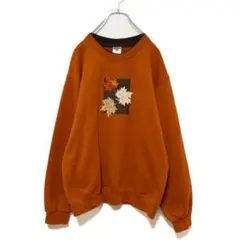 海外古着・ジャージーズ・刺繍スウェット・秋色・刺繍リーフ・落ち葉・オータムカラー