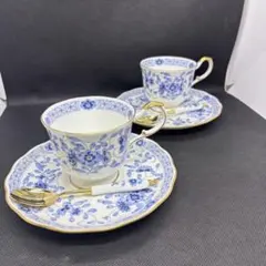 NARUMIボーンチャイナ・ブルーフラワーティーセット・プレート・シュガーポット NARUMIボーンチャイナ・ブルーフラワーティーセット・プレート
