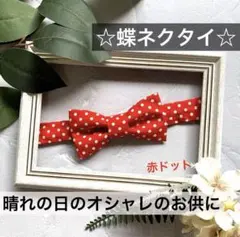 蝶ネクタイ　幼児　小学生　キッズ　赤　レッド　ドット　フォーマル　水玉　入園入学