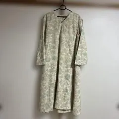 紬着物リメイク長袖チュニック　Lのサムネイル