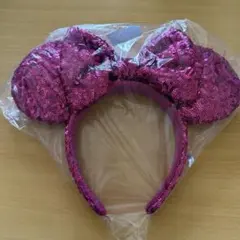 ミニーマウス スパンコール　カチューシャ　ピンク　キラキラ　ディズニー　ランド