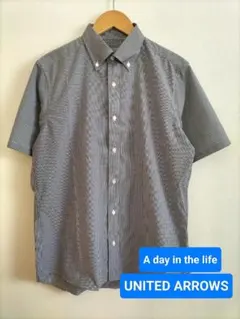 A day in the life　半袖シャツ　ギンガム　ネイビー×ホワイト