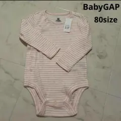 babyGAP ベビーロンパース ピンク ボーダー長袖 新品未使用