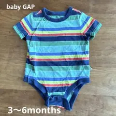 ベビーギャップ　ボーダーロンパース3〜6months