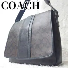 未使用級✨️ COACH メッセンジャーバッグ レザー PVC シグネチャー 黒赤 未使用級✨️ COACH メッセンジャーバッグ レザー PVC