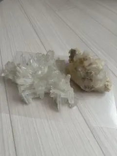 【大迫力】水晶 クラスター 2点 計1.7kg超 天然石 浄化 インテリア 原石