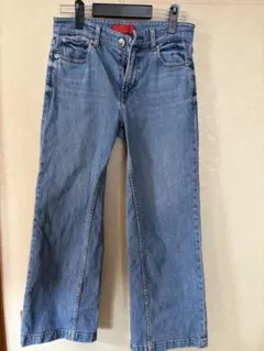 美品！23区DENIM ワイドレッグデニム ダークブルー 23区 S(ニジュウサンク エス)の【Oggi6月号掲載/接触冷感】23区