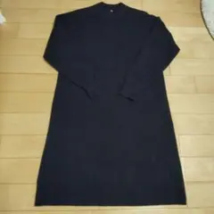 ワンちゃんず様専用です ユニクロネイビー ロングニットワンピース Lサイズ