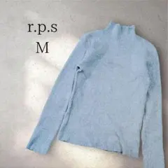 r.p.s リブニット M グレー　シンプル　着痩せ タートルネックセーター