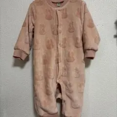 西松屋 90 もこもこ ロンパース ピンク