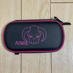 ワンピース エース PSPケース ポーチ 黒×ピンク カラビナ付き