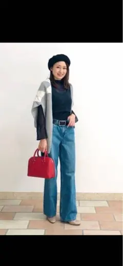 ユニクロ バギージーンズ 27サイズ ブルー ワイド ストレートデニム パンツ