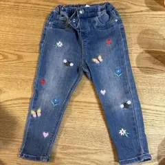 【h&m】サイズ90 刺繍入りデニムパンツ