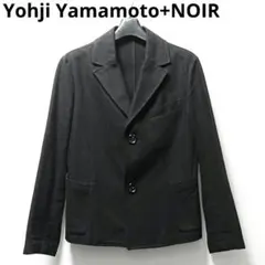 ヨウジヤマモトプリュスノワール 女優襟 テーラードジャケット ウールギャバ 黒 ヨウジヤマモトプールオム 18ss ウールギャバ テーラード