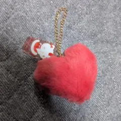 ハローキティ ハート型ファーキーホルダー①