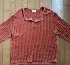 2plan ベロアボタンヘンリーネック長袖