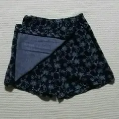 女児140 前ラップ風キュロットスカート