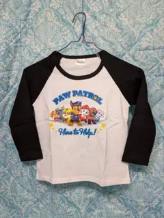 【新品】キッズ110・パウパトロール・ラグラン長袖Ｔシャツ・ブラック