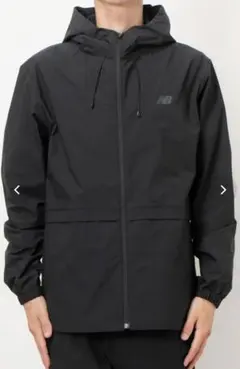 【New Balance】メンズ フーデッドウーブンジャケット ブラック　XL