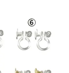 【パーツ】⑥5mm樹脂平皿 ノンホールピアス 4ペア(8個)