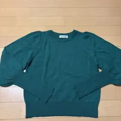 BROWNYグリーン パフスリーブ ニット 長袖