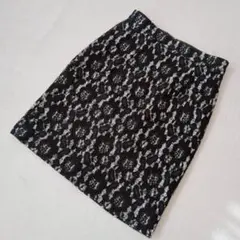 プロポーション◇総レースタイトスカート 花柄刺繍 ジャガード エレガント 2