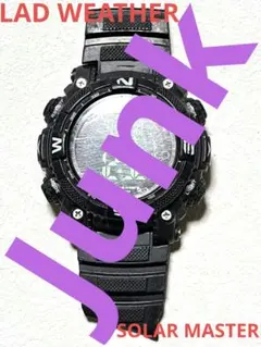 ジャンク　LAD WEATHER SOLAR MASTER ブラック腕時計