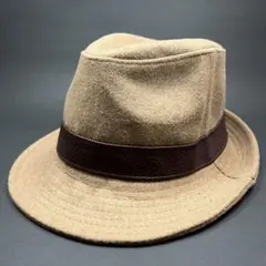 中折れハット ウール 【 ベージュ 】 シンプル フェドラハット