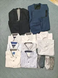約12万円相当 スーツ2着＋シャツ8枚＋ネクタイ4本 ビジネス一式セット