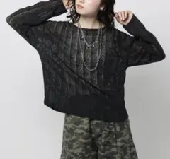 レースジャガードラウンドプルオーバー