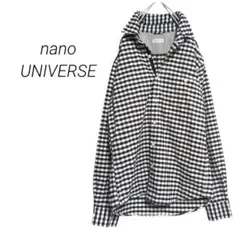 【ナノユニバース】ギンガムチェックシャツ 長袖シャツ М ブラック 春コーデ