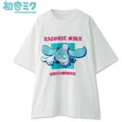 ピアプロ　プロセカ　初音ミク　シナモロール　半袖Tシャツ　アベイル　ホワイト　L