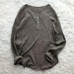 現行 ドゥーズィエムクラス ワッフルTシャツ ヘンリーネック ラウンドヘム