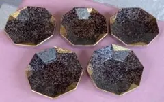 有田焼　悦山　金彩八角銘々皿　5枚セット（在銘）