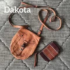 ダコダ　2way ショルダーバック　ポーチ　茶色　本革