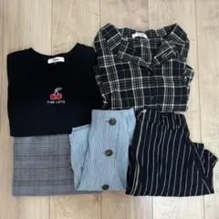 ピンクラテ　スカート　シャツ　ロンT パンツ　まとめ　セット