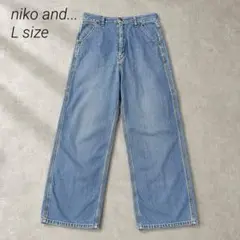 ニコアンド ペインターデニムパンツ ライトブルー L ワイド コットンのサムネイル