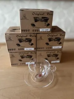 中国茶 ガラス製カップ・ソーサー5セット