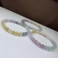 ALL SALE☆グラデーション風フローライトブレスレット・3本セット