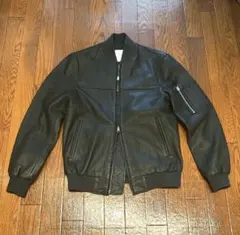 黒 レザージャケット ジップアップ