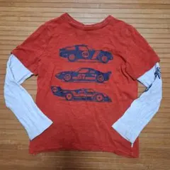 車柄 プリント長袖カットソー