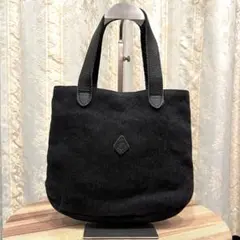 ✨希少✨CLEDRAN クレドラン トートバッグ コットンジュート レザー 黒色のサムネイル