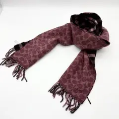 ろぐぅ 様専用COACH コーチ リバーシブル ウールマフラー シグネチャー