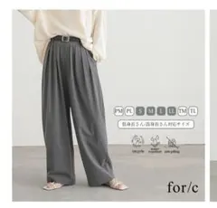 for/c 4本タックカーブパンツ グレー M