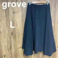 grove グローブ レディース Lサイズ ロングスカート フレア ネイビーのサムネイル