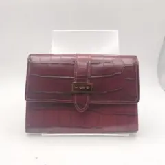 ウンガロ　折財布　財布　クロコ型押し　レッドのサムネイル