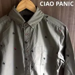 【可愛い◎】CIAO PANIC チャオパニック サクランボ刺繍柄カーキシャツのサムネイル